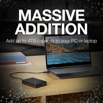 Backup plus Portable 4TB External USB 3.0 Hard Drive - Black