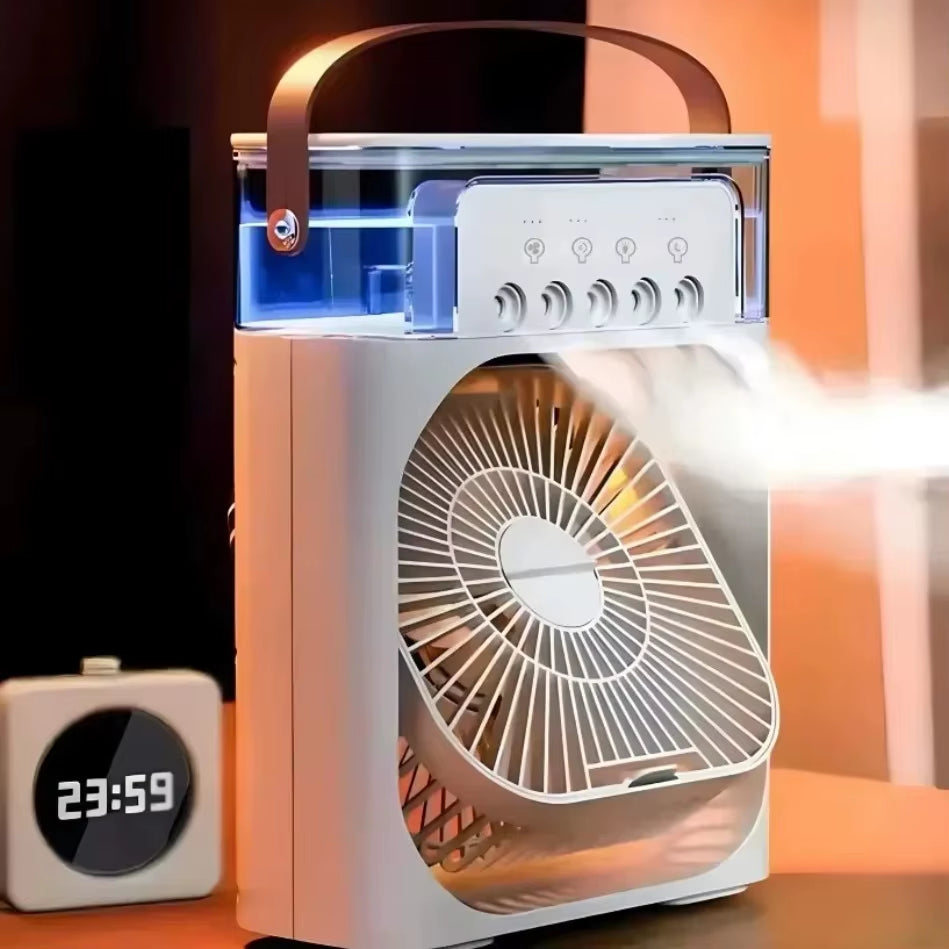 Portable Fan Air Conditioners USB Electric Fan Air Cooler LED Night Light Water Mist Fun 3 in 1 Air Humidifier for Home
